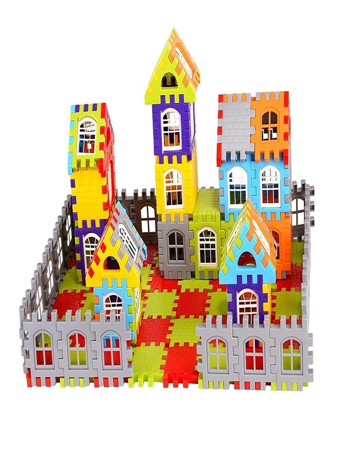 BlackZone Multi Colored 72 Pcs Mega Jumbo Happy Home House Building Blocks with Attractive Windows and Smooth Rounded Edges - Building Blocks Toys and Games for Kids - Image 4
